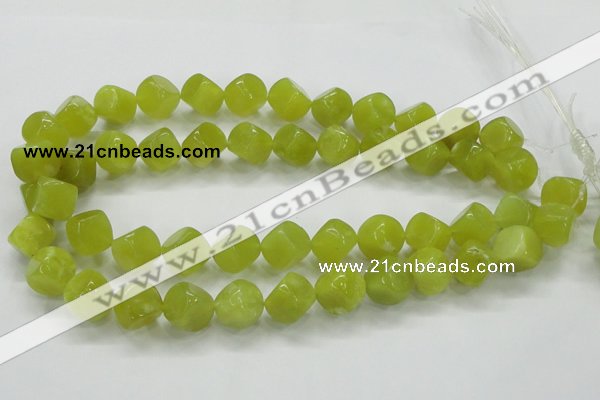 CKA22 15.5 inches 12*12mm cube Korean jade gemstone beads