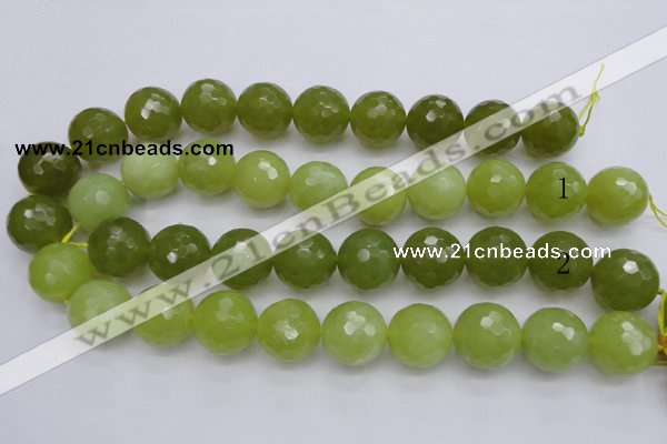 CKA223 15.5 inches 20mm faceted round Korean jade gemstone beads