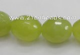 CKA224 15.5 inches 15*20mm faceted egg-shaped Korean jade gemstone beads