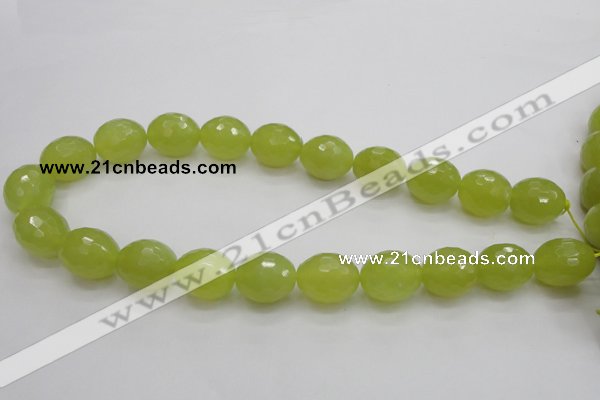 CKA224 15.5 inches 15*20mm faceted egg-shaped Korean jade gemstone beads