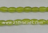 CKA225 15.5 inches 6*8mm faceted rice Korean jade gemstone beads