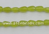 CKA228 15.5 inches 6*8mm faceted teardrop Korean jade gemstone beads