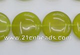 CKA238 15.5 inches 20mm flat round Korean jade gemstone beads