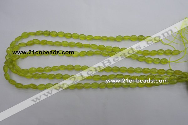 CKA241 15.5 inches 6*8mm oval Korean jade gemstone beads