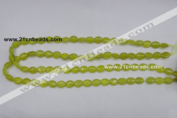 CKA242 15.5 inches 8*10mm oval Korean jade gemstone beads