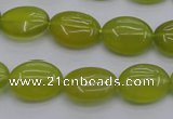 CKA245 15.5 inches 12*16mm oval Korean jade gemstone beads
