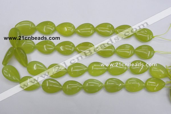 CKA258 15.5 inches 18*25mm flat teardrop Korean jade gemstone beads