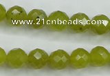 CKA27 15.5 inches 10mm faceted round Korean jade gemstone beads