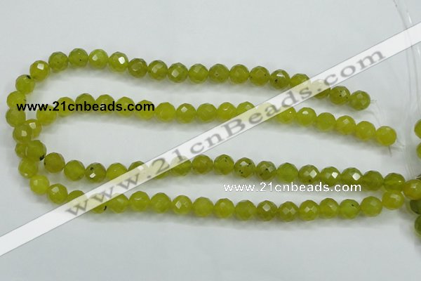 CKA27 15.5 inches 10mm faceted round Korean jade gemstone beads