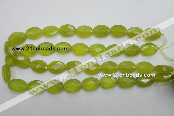 CKA272 15.5 inches 15*20mm faceted oval Korean jade gemstone beads