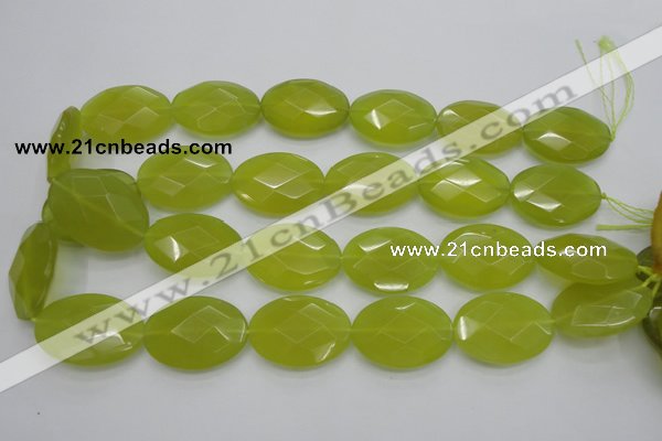 CKA273 15.5 inches 22*30mm faceted oval Korean jade gemstone beads