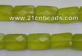 CKA280 15.5 inches 10*14mm faceted rectangle Korean jade gemstone beads