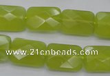 CKA281 15.5 inches 13*18mm faceted rectangle Korean jade gemstone beads