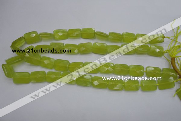 CKA281 15.5 inches 13*18mm faceted rectangle Korean jade gemstone beads