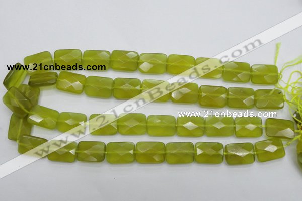 CKA282 15.5 inches 15*20mm faceted rectangle Korean jade gemstone beads