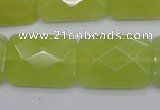 CKA283 15.5 inches 18*25mm faceted rectangle Korean jade gemstone beads