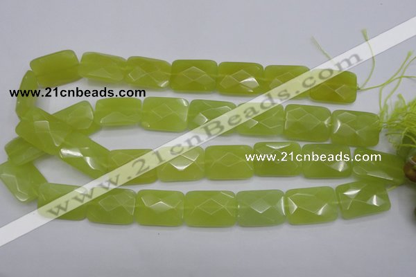 CKA283 15.5 inches 18*25mm faceted rectangle Korean jade gemstone beads