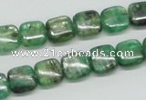 CKC105 16 inches 10*10mm square natural green kyanite beads wholesale