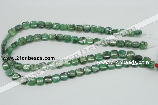 CKC105 16 inches 10*10mm square natural green kyanite beads wholesale