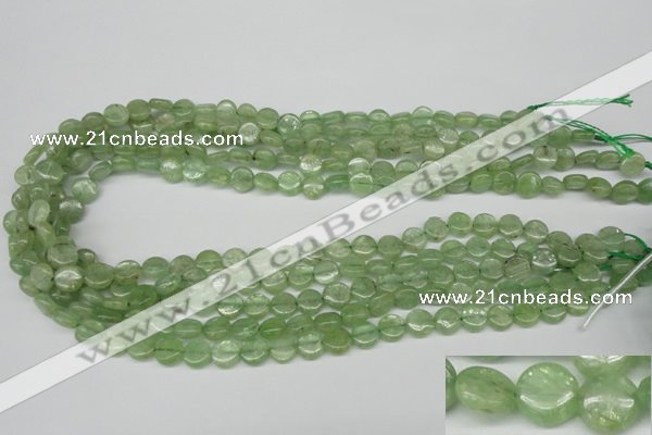 CKC252 15.5 inches 8mm flat round natural green kyanite beads