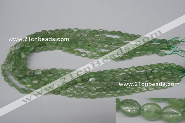 CKC265 15.5 inches 6*8mm oval natural green kyanite beads