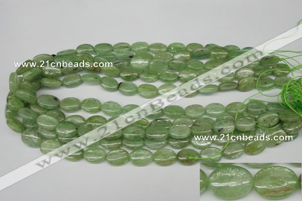 CKC267 15.5 inches 10*14mm oval natural green kyanite beads