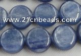 CKC512 15.5 inches 10mm flat round natural Brazilian kyanite beads