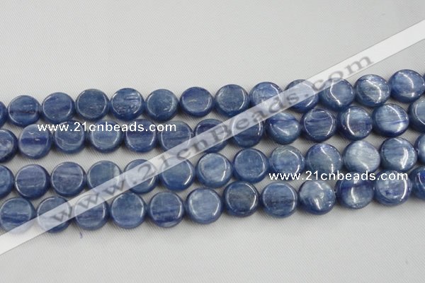 CKC513 15.5 inches 12mm flat round natural Brazilian kyanite beads