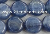 CKC514 15.5 inches 14mm flat round natural Brazilian kyanite beads