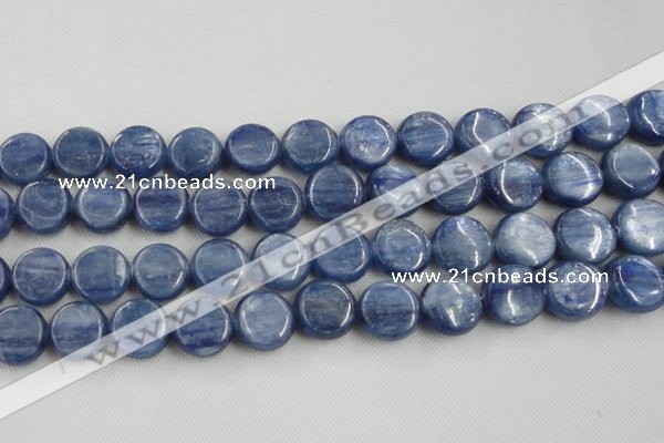 CKC514 15.5 inches 14mm flat round natural Brazilian kyanite beads