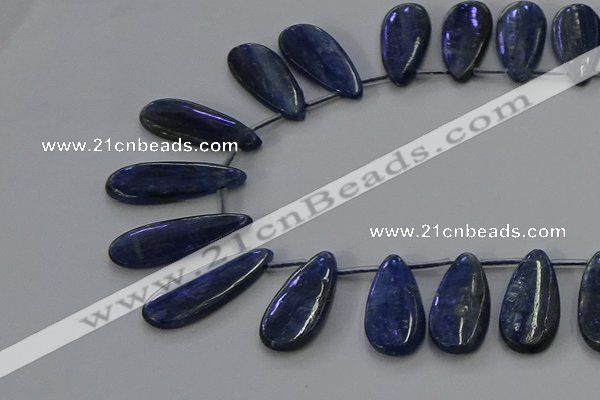 CKC541 Top drilled 10*25mm flat teardrop natural kyanite beads