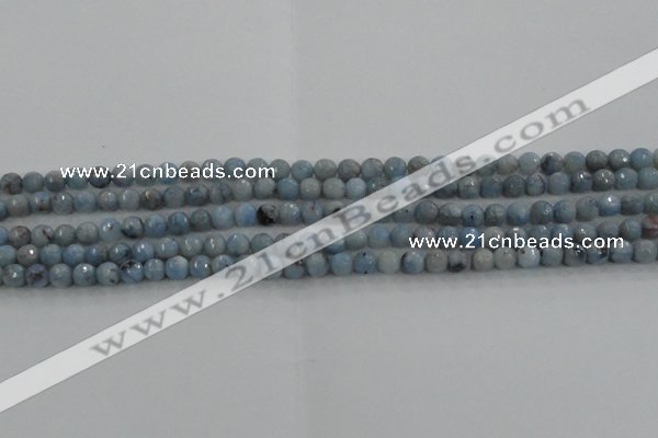 CKC701 15.5 inches 6mm faceted round imitation blue kyanite beads