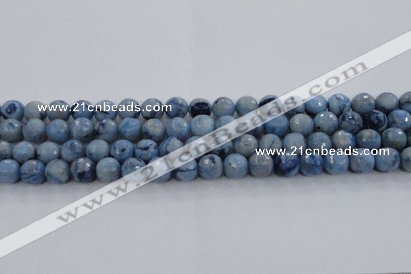 CKC704 15.5 inches 12mm faceted round imitation blue kyanite beads