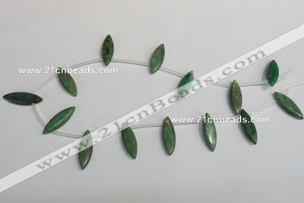 CKC72 15.5 inches 10*30mm marquise natural green kyanite beads