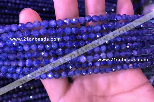 CKC731 15.5 inches 5mm faceted round kyanite gemstone beads