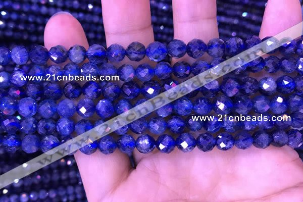 CKC733 15.5 inches 7mm faceted round kyanite gemstone beads