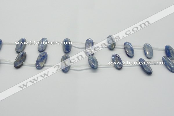 CKC75 Top drilled 11*25mm oval natural kyanite gemstone beads