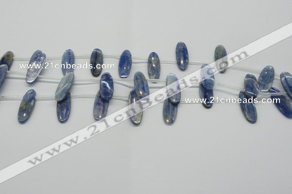 CKC76 Top drilled 10*30mm oval natural kyanite gemstone beads