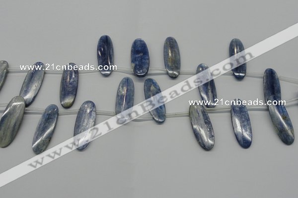 CKC77 Top drilled 12*35mm oval natural kyanite gemstone beads