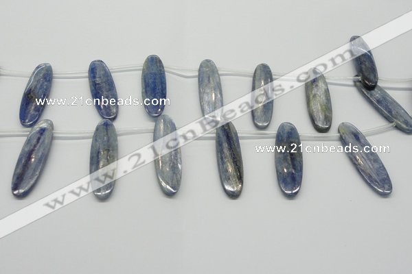 CKC78 Top drilled 13*45mm oval natural kyanite gemstone beads