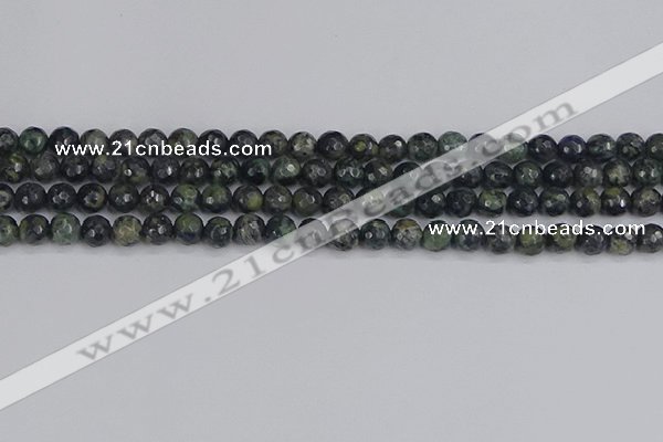 CKJ310 15.5 inches 4mm faceted round kambaba jasper beads