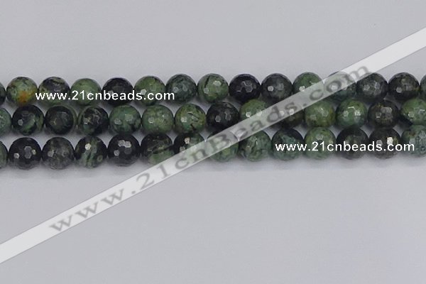 CKJ314 15.5 inches 12mm faceted round kambaba jasper beads