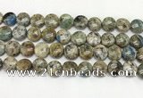 CKJ486 15.5 inches 10mm flat round natural k2 jasper beads