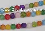 CKQ02 15.5 inches 6mm round matte dyed crackle quartz beads