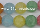 CKQ07 15.5 inches 16mm round matte dyed crackle quartz beads