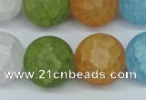 CKQ08 15.5 inches 18mm round matte dyed crackle quartz beads