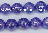 CKQ104 15.5 inches 12mm round AB-color dyed crackle quartz beads