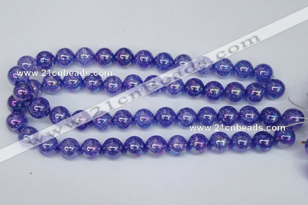 CKQ105 15.5 inches 14mm round AB-color dyed crackle quartz beads