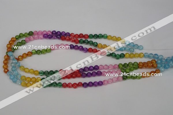 CKQ11 15.5 inches 6mm round dyed crackle quartz beads wholesale