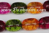 CKQ113 15.5 inches 14*18mm drum dyed crackle quartz beads